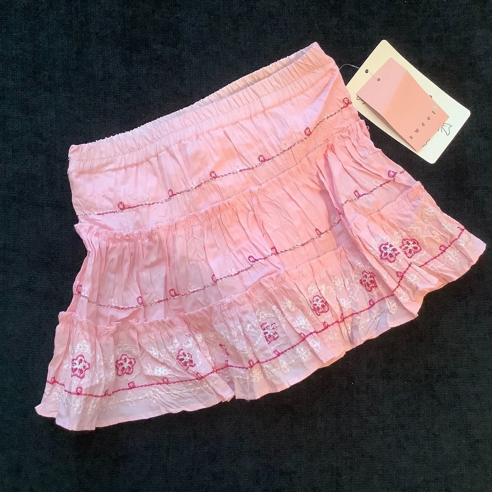 Girl’s Pink Crinkle Skirt